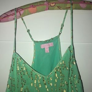 Lilly Pulitzer turquoise & gold cocktail dress